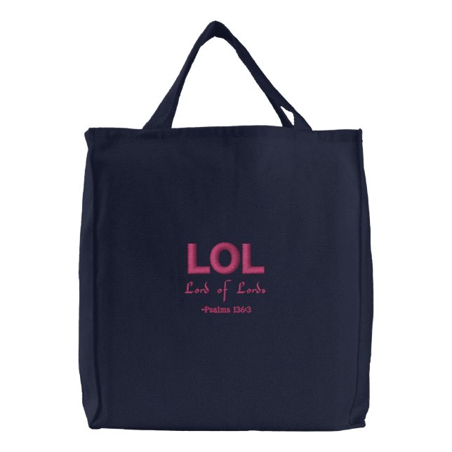 LOL Lord of Lords Embroidered Tote Bag (Front)