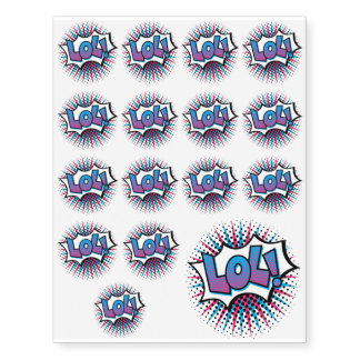 LOL Pop Art Temporary Tattoos