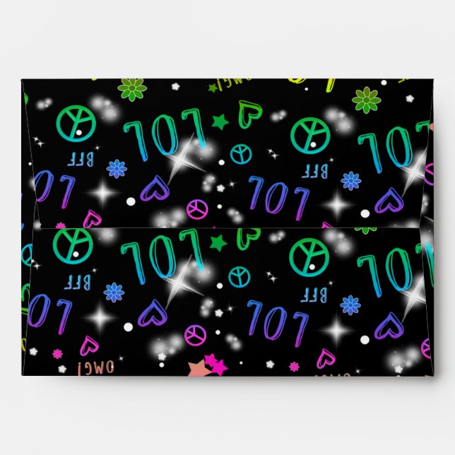 LOL Rainbow Birthday Party Invitation Envelope (Back (Top Flap))