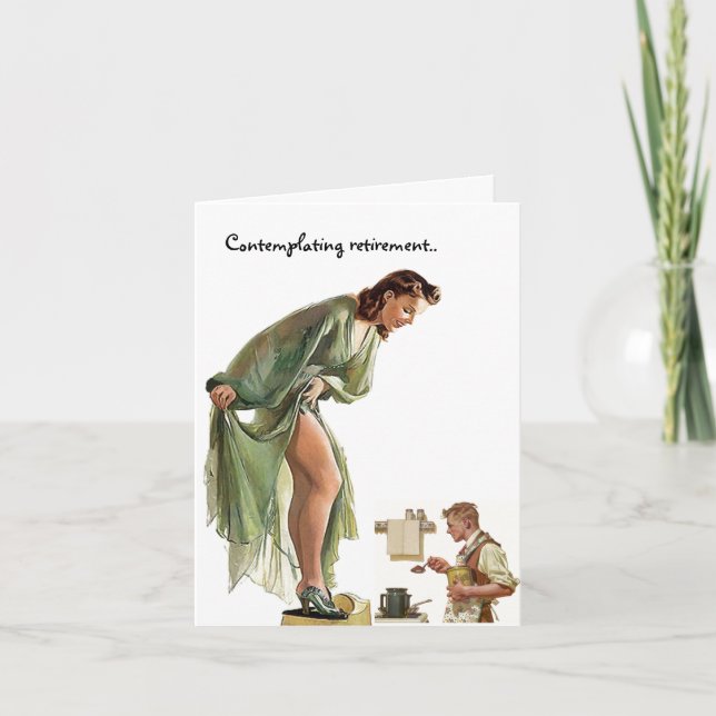 LOL Retro fun contemplating retirement card humor (Front)