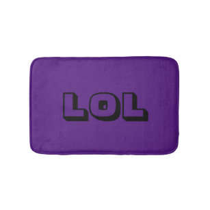 LOL Royal Purple and Black Cute & Funny Bath Mat