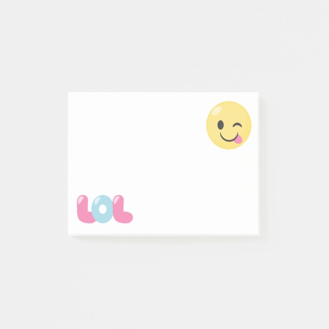 Lol Tongue Out Emoji Post It Notes (Front)