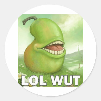 Lol Wut Pear Classic Round Sticker