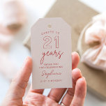 LOLA 21st Birthday Favor Tag<br><div class="desc">The Lola collection exudes modern elegance with its sleek lines and contemporary typography. Its feminine undertones are beautifully balanced with a bold statement,  making it an ideal choice for the vivacious and modern bride.</div>