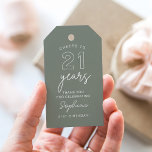 LOLA 21st Birthday Favor Tag Sage<br><div class="desc">The Lola collection exudes modern elegance with its sleek lines and contemporary typography. Its feminine undertones are beautifully balanced with a bold statement,  making it an ideal choice for the vivacious and modern bride.</div>