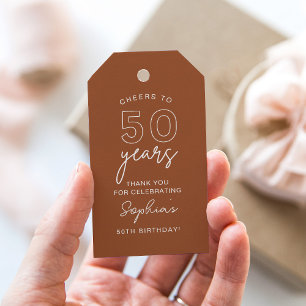 LOLA 50th Birthday Party Favor Tag Terracotta