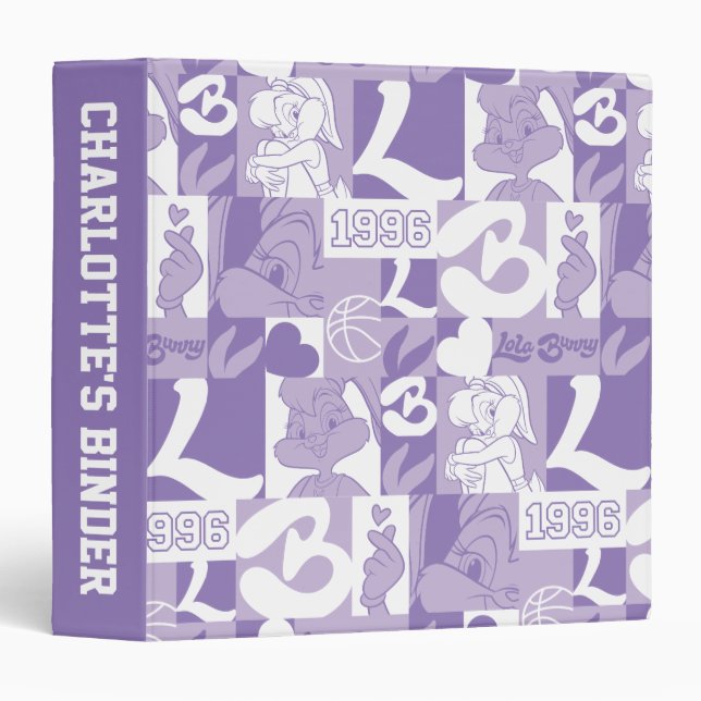 Lola '96 Grid Pattern 3 Ring Binder (Front/Spine)
