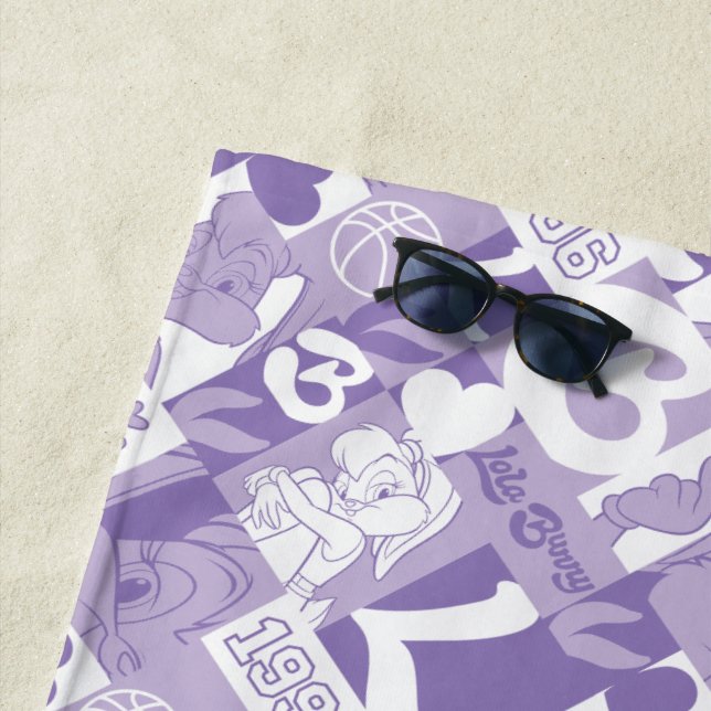 Lola '96 Grid Pattern Beach Towel (In Situ)