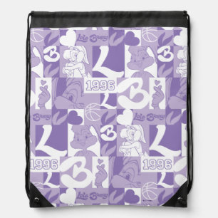 Lola '96 Grid Pattern Drawstring Bag