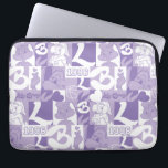 Lola '96 Grid Pattern Laptop Sleeve<br><div class="desc">Get your Lola fix with the Lola '96 Grid Pattern! This repeating pattern design features a collage of Lola Bunny poses, her name, basketball details, and the iconic "1996" year. The consistent lavender and white palette creates a stylish and unique look. Personalize your Zazzle products – from fabric to phone...</div>