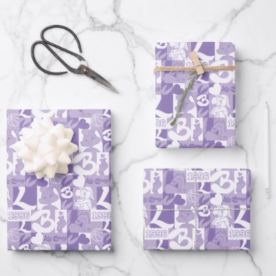 Lola '96 Grid Pattern Wrapping Paper Sheets