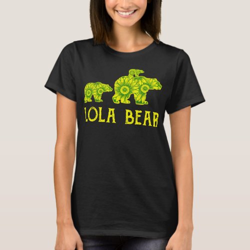 Lola Bear Bear with Two Cubs Mothers Day Mom  T_Shirt