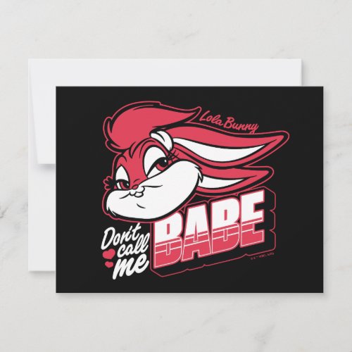 Lola Bunny Dont Call Me Babe Note Card