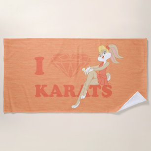 Lola Bunny I Heart Karats Beach Towel