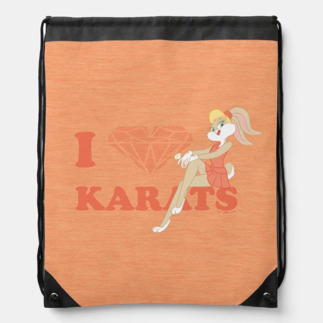 Lola Bunny I Heart Karats Drawstring Bag (Front)