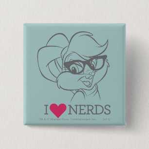 Lola Bunny - I Heart Nerds Button