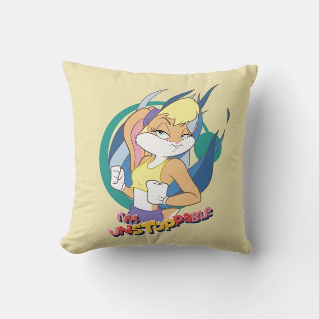 Lola Bunny "I'm Unstoppable" Throw Pillow (Front)