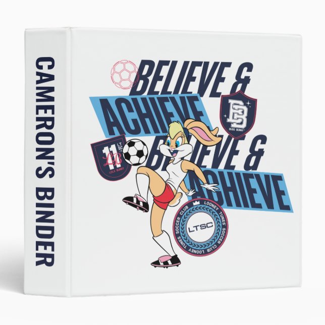 Lola Bunny LOONEY TUNES™ Soccer Club Graphic 3 Ring Binder (Front/Spine)