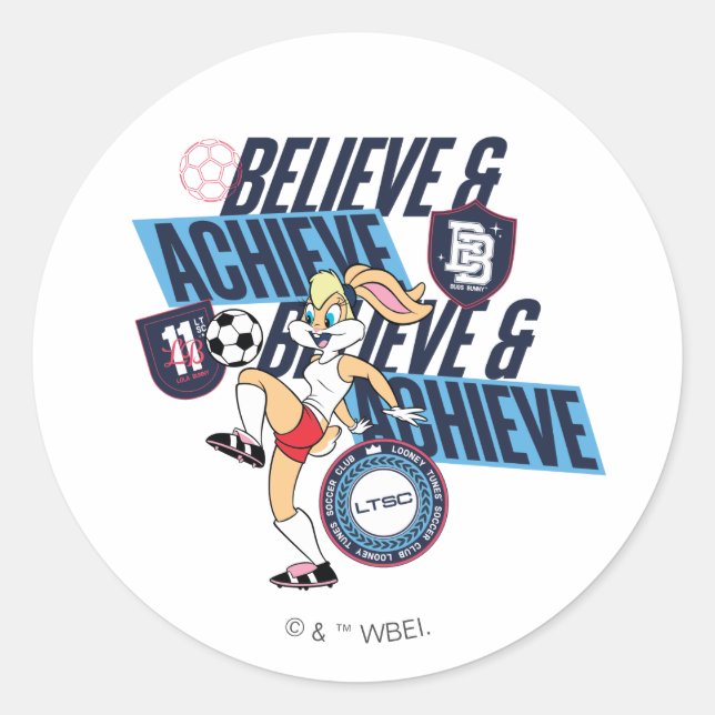 Lola Bunny LOONEY TUNES™ Soccer Club Graphic Classic Round Sticker (Front)