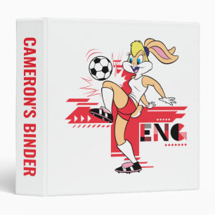 Lola Bunny Team England Soccer Graphic 3 Ring Binder