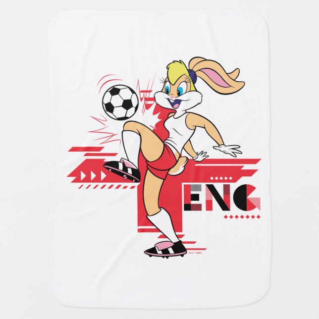Lola Bunny Team England Soccer Graphic Baby Blanket (Front)