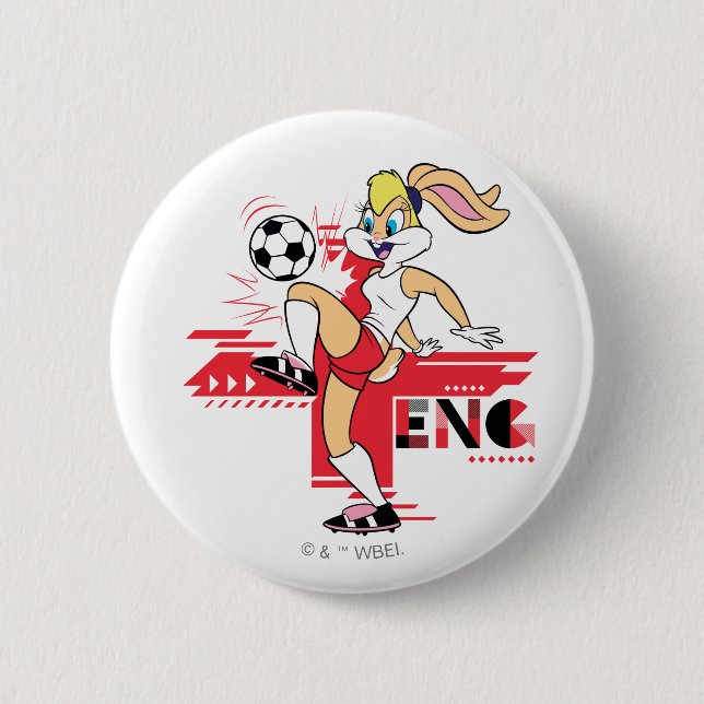 Lola Bunny Team England Soccer Graphic Button (Front)