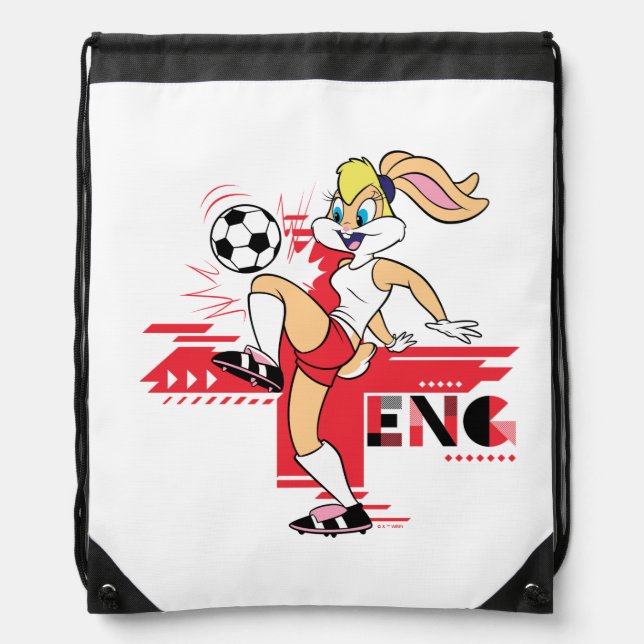 Lola Bunny Team England Soccer Graphic Drawstring Bag (Front)