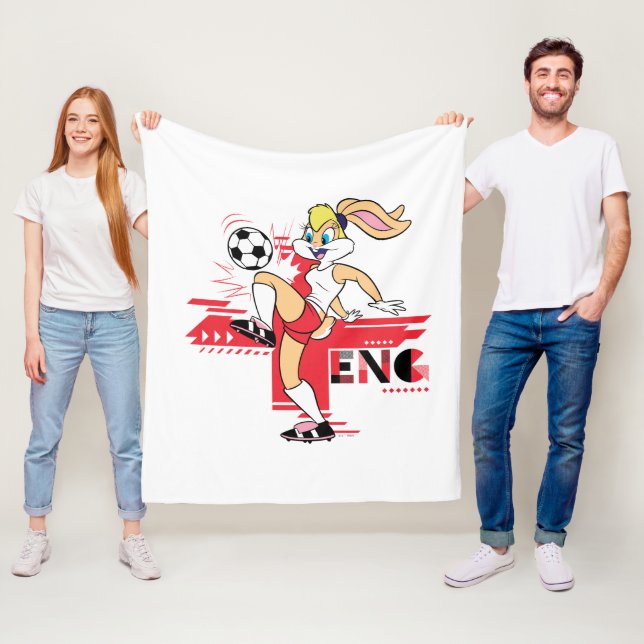 Lola Bunny Team England Soccer Graphic Fleece Blanket (In Situ)