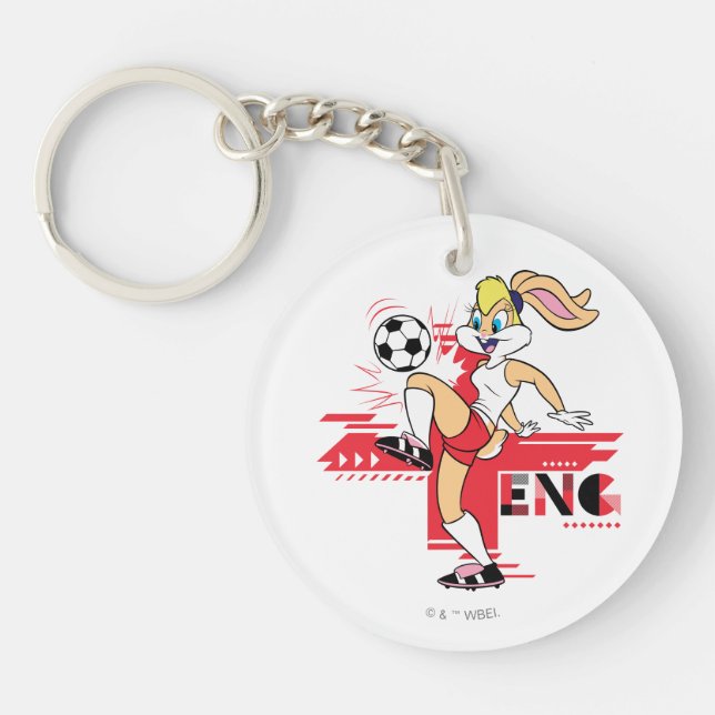Lola Bunny Team England Soccer Graphic Keychain (Front)