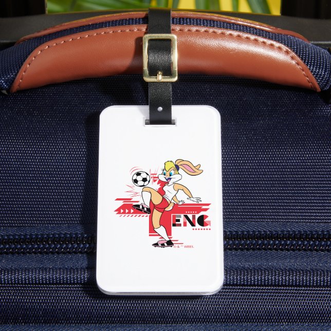Lola Bunny Team England Soccer Graphic Luggage Tag (Front Insitu 2)