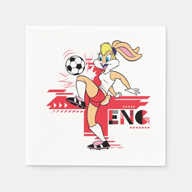 Lola Bunny Team England Soccer Graphic Napkins (Front)