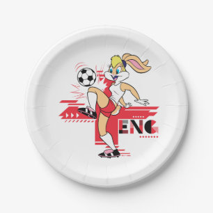 Lola Bunny Team England Soccer Graphic Paper Plates