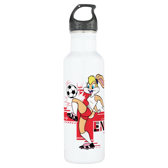 Lola Bunny Team England Soccer Graphic Stainless Steel Water Bottle (Front)