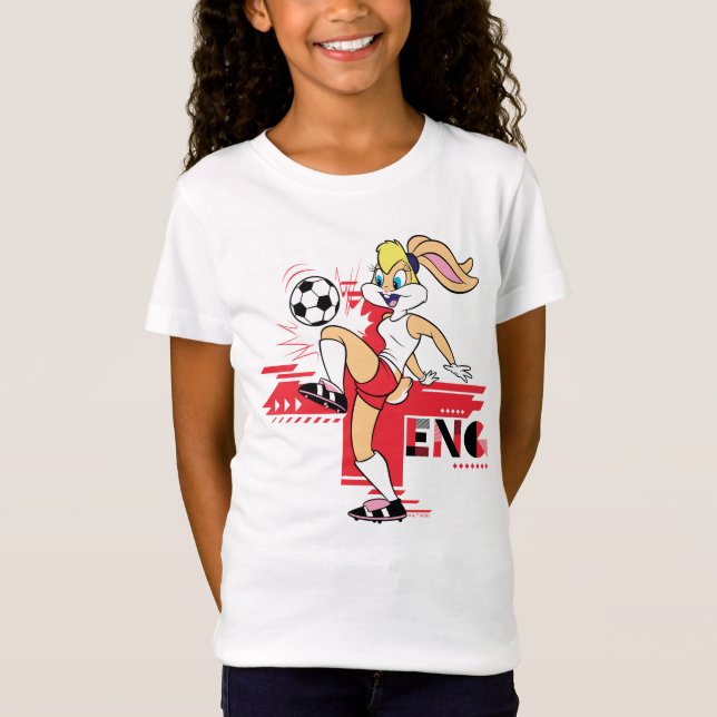 Lola Bunny Team England Soccer Graphic T-Shirt (Front)
