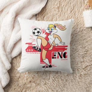 Lola Bunny Team England Soccer Graphic Throw Pillow