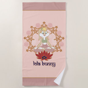 Lola Bunny Yoga Lotus Pose Beach Towel