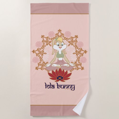 Lola Bunny Yoga Lotus Pose Beach Towel