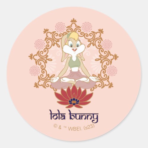 Lola Bunny Yoga Lotus Pose Classic Round Sticker