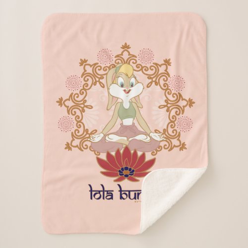 Lola Bunny Yoga Lotus Pose Sherpa Blanket