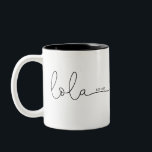 Lola Established | Grandma Gift Two-Tone Coffee Mug<br><div class="desc">This mug features the text lola in a beautiful script with "est" and the year! This would make a perfect gift for her for mother's day, Christmas, birthday, or the perfect pregnancy announcement for that unexpected surprise that the soon to be lola can use forever! Change the color of the...</div>