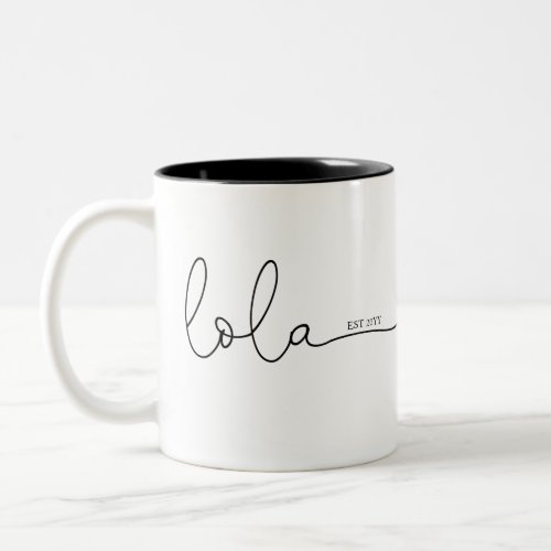 Lola Established  Grandma Gift Two_Tone Coffee Mug