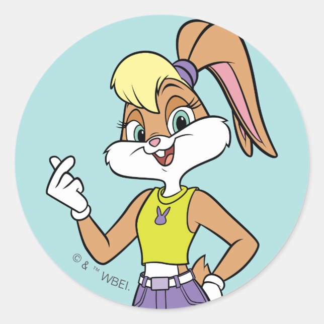 Lola Finger Heart Classic Round Sticker (Front)