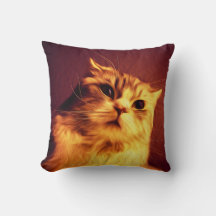 "Lola Ginger" Kitty Throw Pillow