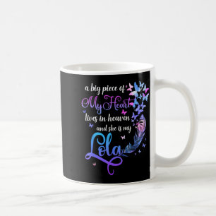 Lola Lives in Heaven Memorial Grandma Grandchild Coffee Mug