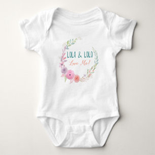 Lola & Lolo Love Me Floral Wreath Baby Bodysuit