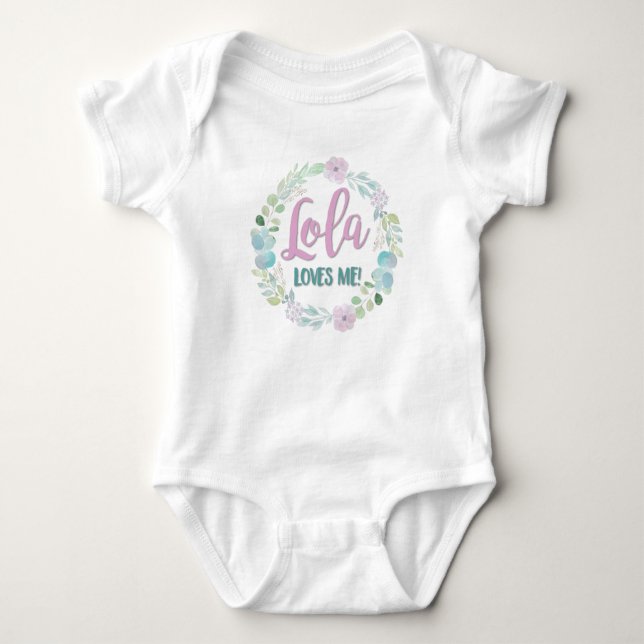 Lola Loves Me! Baby Bodysuit (Front)