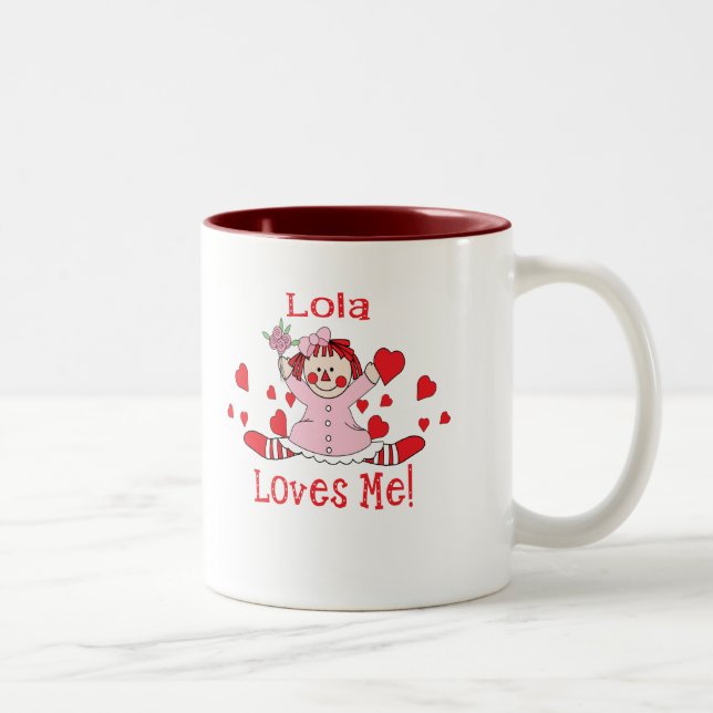 Lola Love's me Rag Doll Two-Tone Coffee Mug (Right)