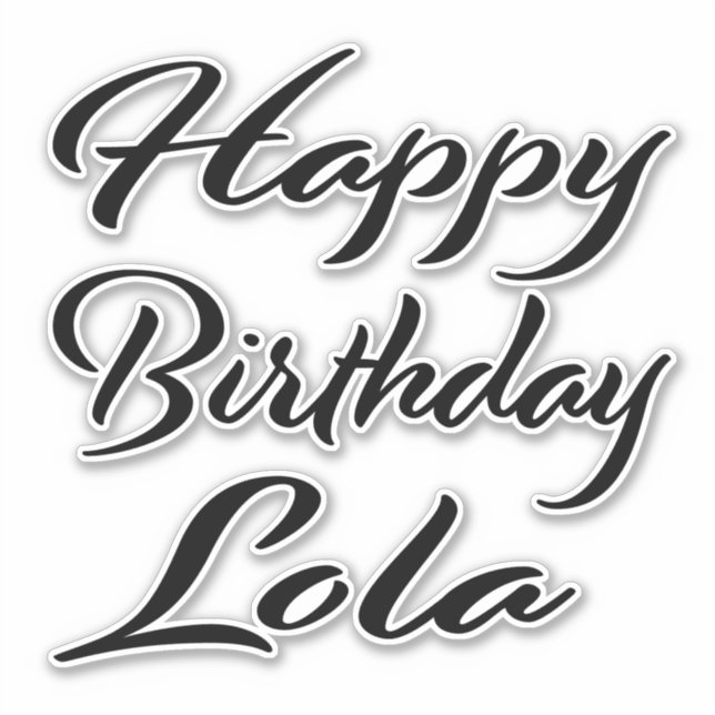 Lola Name First name black Sticker Birthday (Front)