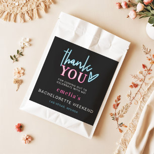 LOLA Neon Blue and Pink 90's Bachelorette Favor Bag