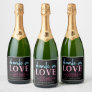 LOLA Neon Blue Pink Drunk In Love Bachelorette Sparkling Wine Label
